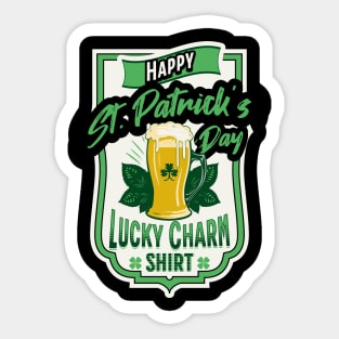 Happy St Patrick's Day Lucky Shamrock Sticker